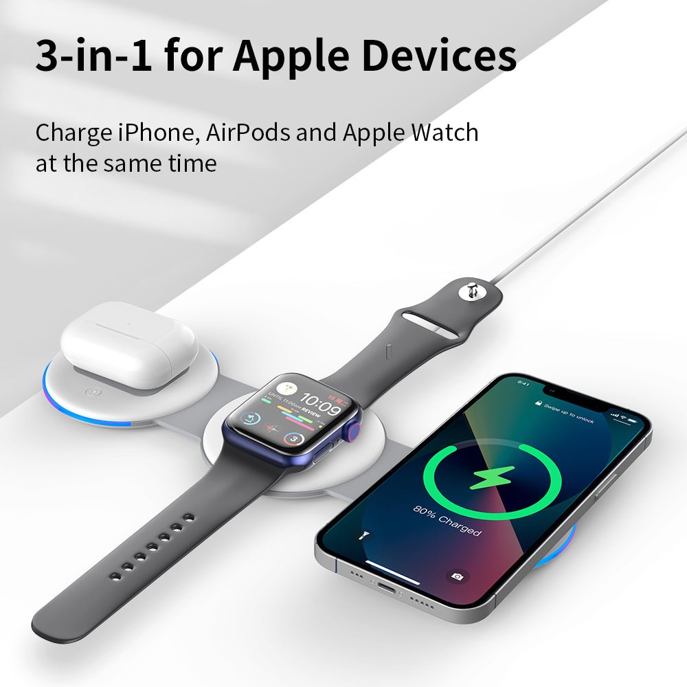 Convertible 3-in-1 Wireless Charging Station for Multiple Devices - Peaking Chargers