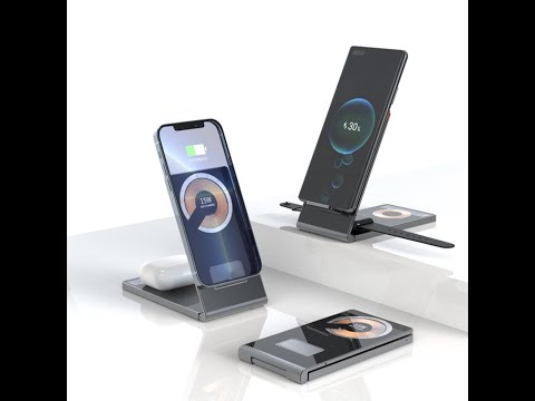 Foldable Wireless Charger Station for Multiple Devices, Phone Stand