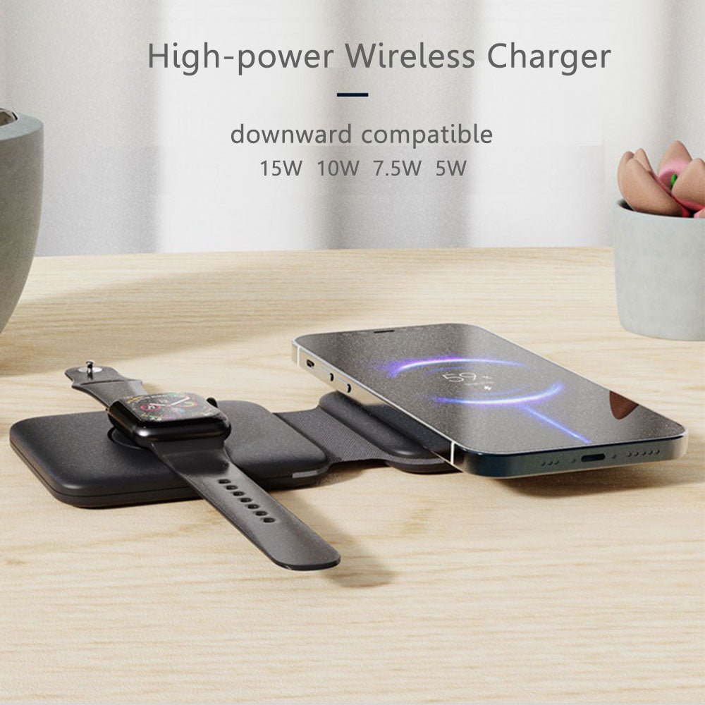 Wireless Travel Charger for MagSafe iPhone, AirPods & Apple Watch - Peaking Chargers